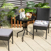 2-Piece Outdoor Dining Chair Set Garden Patio Wicker Chairs with Soft Cushions