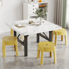 Foldable Marble Effect Laptop Snack Breakfast Table Desk Metal Small Apartment