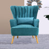 Ridged Oyster Back Cocktail Chair Chesterfield Wing Back Armchair Lounge Sofa