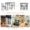 Small Table and 2 Chairs 3PCS Bar Kitchen Dining Breakfast Furniture Set W/Shelf