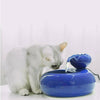 1.6L Blue Lotus Pet Drinking Water Fountain Cat Electric Automatic Bowl Filter