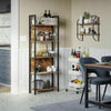 Industrial Tall Bookcase Rustic kitchen Shelving Cabinet Vintage Metal Bookshelf