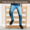 5 TIERS BAMBOO SHOE RACK FOOTWEAR ORGANISER WOODEN STORAGE SHELVES STAND