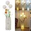 Upscale Rattan Led Floor Standing Lights Wicker Atmosphere Lamp with Ball Flower