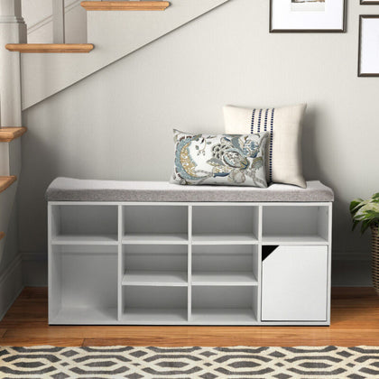 Hallway Shoe Cabinet Storage Cupboard Footwear Stand Rack Entryway Padded Seat