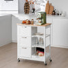 Rolling Kitchen Serving Cart Mobile Utility Trolley w/3 Drawers & Removable Tray