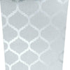 Light Grey Wallpaper Trellis Geometric Metallic Silver Feature Wall Linen Effect