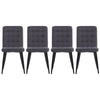 4pcs Velvet Dining Chairs Kitchen Dinning Room Padded High Back Seat Metal Legs