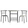 3 Pieces Bar Table Dining Kitchen Table Chair Dining Room Sets w/ Storage Shelf