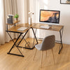 L-Shaped Corner Computer Desk PC Table Workstation W/ Monitor Stand & Host Tray