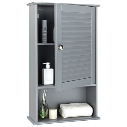 3-Tier Bathroom Cabinet Wall Mounted Storage Organizer Adjustable Shelves