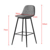 Pair Grey Diamond Bar Stools Faux Leather PU Padded 75 cm Seat Chair Kitchen