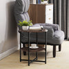 Wooden Sofa Bed Side Table End Coffee Tea Table Bedside Desk Metal X-Shaped Legs