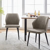 2 Pcs Dining Chair Faux Leather Soft Seat Dining Room Light Grey Modern New