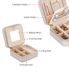 Small Portable Jewellery Box Organizer PU Leather with Mirror for Ring Necklace