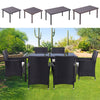 Rattan Glass Table Outdoor Garden Rectangle Patio Dining Tables UK