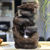 Desk Water Feature Cascade Rockery and Wood Waterfall Statue with LED Lights UK