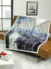 Luxury Union Jack USA Flag Cosy Fleece Sofa Bed Blanket Throw Sherpa Faux Fur