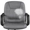 Leather Office Chair Computer Desk Chair Ergonomic Swivel Chair Home Study Grey