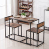 Small Table and 2 Chairs Metal Bar Set Kitchen Dining Breakfast Stools Furniture