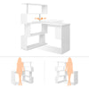 L Shaped Computer Desk Corner Desk 360 Degree Rotatable Shelves Space Saving