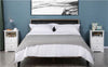 White Bedside Cabinet, Nightstand Bedside Table with 2 Drawers Cubby for Bedroom