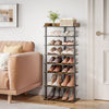 7 Tier Shoe Rack Vertical Tall Storage Shelf Unit Cabinet Organizer Rustic Brown