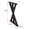 2x Asterisk Shape Table Legs Black Metal Feet 70cm Furniture Stand Support Base
