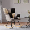 NEW Rocking Chair Upholstered Armchair Leisure Recliner Padded Seat Rocker Chair