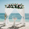 Artificial Silk Rose Flower Row Leaves Wedding Party Garden Wall Valentine Decor