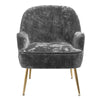 Upholstered Armchair Nordic Crushed Velvet Single Sofa Chair Golden Metal Leg