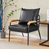 Black Sofa Armchair Couch Faux Leather Living Room Tub Chairs Metal Frame Modern