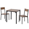 Dining Table and 2 Chairs Wooden Steel Frame Industrial Kitchen Furniture Set QN