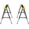Set of 2 Foldable Saw Horse Steel Frame w/ Anti-Slip Platform Handle Home DIY