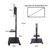 Tall TV Floor Stand Trolley Cart Easy Removable 32-70 in for Office Meeting Room