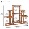9 Tier Wood Plant Stand Holder Book Shelf Carbonized Ladder Pot Display Balconie