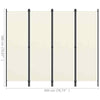 vidaXL 4-Panel Room Divider Cream White 200x180 cm GF0