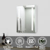 Bathroom Led Lighted Mirrored Cabinet with Shaver Socket Wall Hung Anti Mist