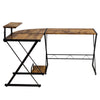 L-Shaped Corner Computer Desk PC Table Workstation W/ Monitor Stand & Host Tray