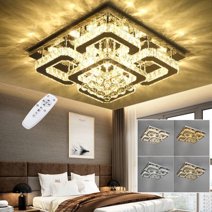 Modern LED Crystal Ceiling Lights Pendant Chandelier Lamp Living Room Kitchen