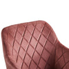 Set of 2 Pink Dining Chair Velvet Breakfast Chair Metal Legs Dining Room Kitchen