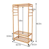 Heavy Duty Hallway Wooden Rail Clothes Hanging Garment Rack w/ Strengthened Rods