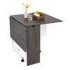 Wooden Mobile Drop Leaf Dining Table Stool Set Folding Kitchen Furniture Grey