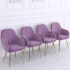 2Pcs Velvet Fabric Dining Chairs Accent Tub Chair Armchair Petal Back Gold Legs
