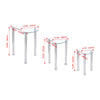 Nest of 3 Tempered Glass Nested Tables Side End Lamp Sofa Tables Living Room