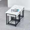 Set of 3 Coffee Table with 2 Stools Set Nesting Table Living Room Office Lounge