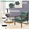 Modern Accent Chair Fabric Armchair w/ Rubber Wood Legs Rear Steel Bracket