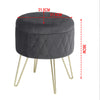 Storage Footstool Ottoman Footrest Makeup Dressing Table Stool with Gold Metal