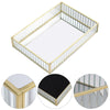 Vintage Mirrored Storage Box Gold Tray Jewelry Earring Cosmetics Display Box