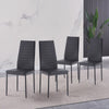 Tempered Glass Dining Table&4x Black Faux Leather Dining Chairs Dining Room Set
